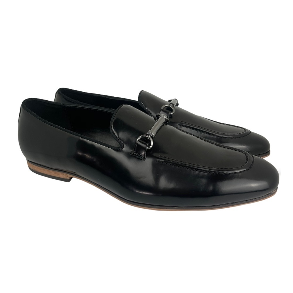 ASOS Black Leather Snaffle Horsebit Loafers